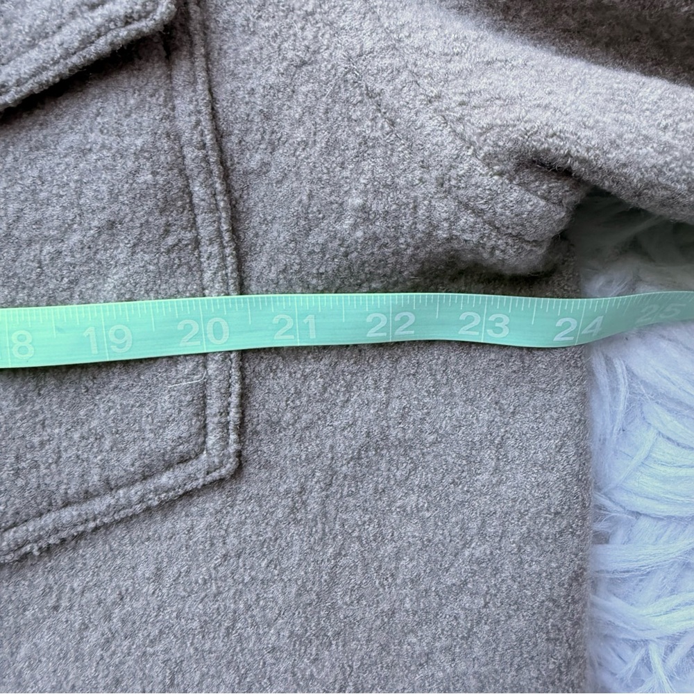 Aritzia Wilfred Free The Ganna Cropped Shirt Jacket Shacket Taupe Beige Wool L - Picture 11 of 12